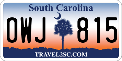 SC license plate OWJ815
