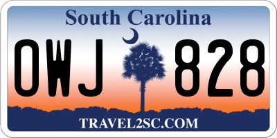SC license plate OWJ828