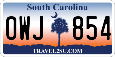 SC license plate OWJ854