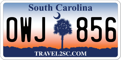 SC license plate OWJ856