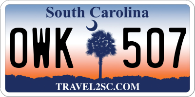 SC license plate OWK507