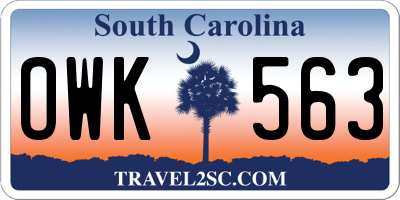 SC license plate OWK563