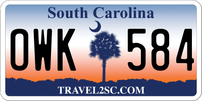 SC license plate OWK584