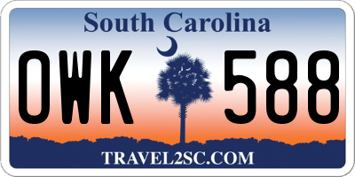 SC license plate OWK588