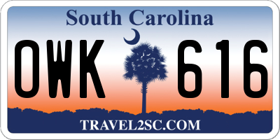 SC license plate OWK616
