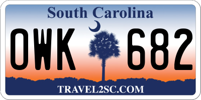 SC license plate OWK682