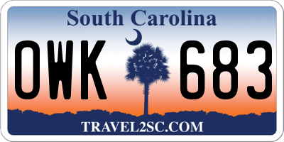SC license plate OWK683