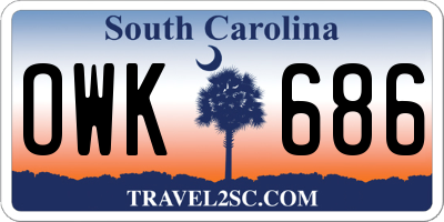 SC license plate OWK686
