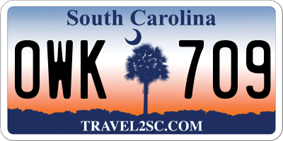 SC license plate OWK709