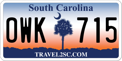 SC license plate OWK715