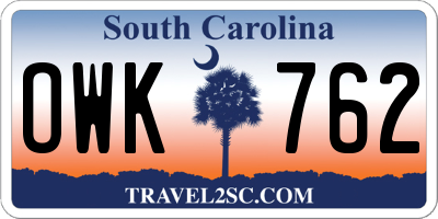 SC license plate OWK762
