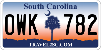 SC license plate OWK782