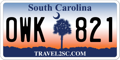 SC license plate OWK821