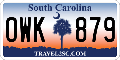 SC license plate OWK879
