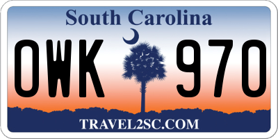 SC license plate OWK970