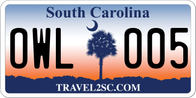 SC license plate OWL005