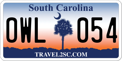 SC license plate OWL054