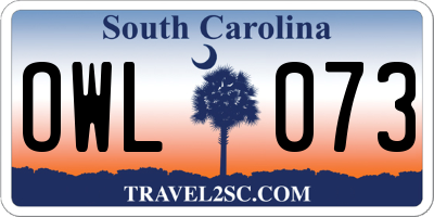 SC license plate OWL073