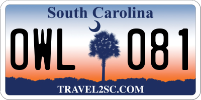 SC license plate OWL081