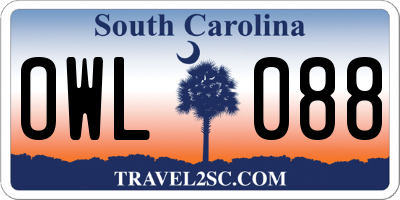 SC license plate OWL088