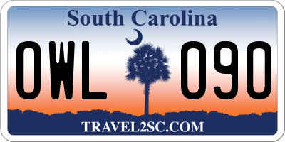 SC license plate OWL090
