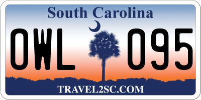 SC license plate OWL095