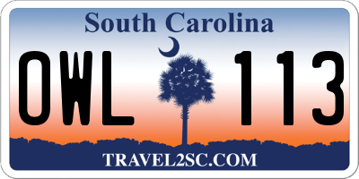 SC license plate OWL113