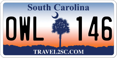 SC license plate OWL146