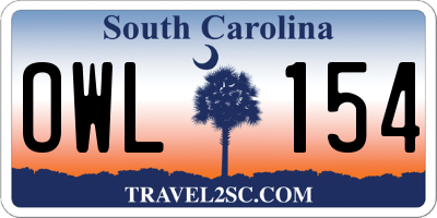 SC license plate OWL154