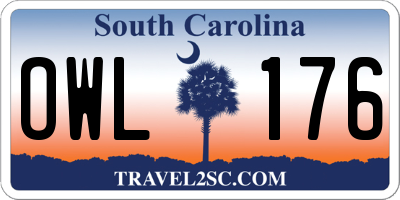 SC license plate OWL176