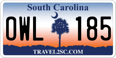 SC license plate OWL185