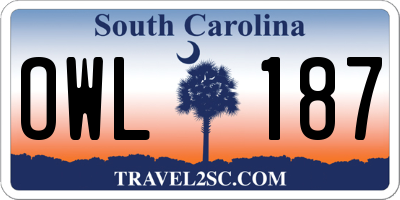SC license plate OWL187