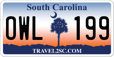 SC license plate OWL199