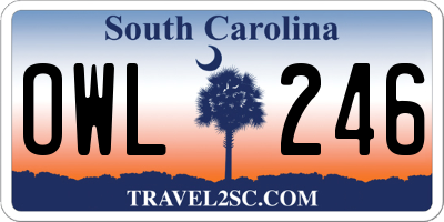 SC license plate OWL246