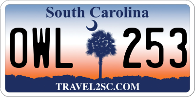SC license plate OWL253