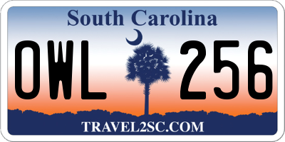 SC license plate OWL256