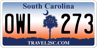 SC license plate OWL273