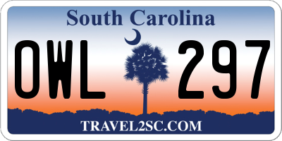 SC license plate OWL297