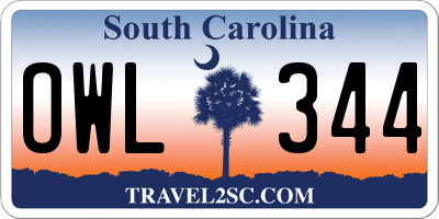 SC license plate OWL344