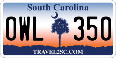 SC license plate OWL350