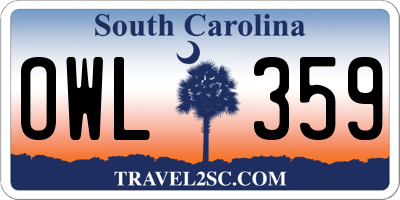SC license plate OWL359
