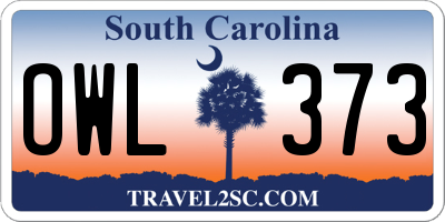 SC license plate OWL373