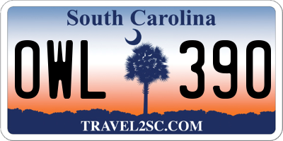 SC license plate OWL390