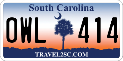 SC license plate OWL414