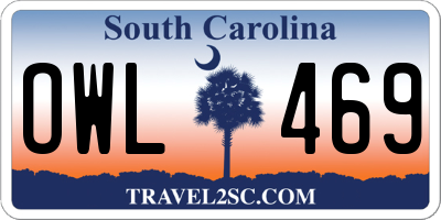 SC license plate OWL469