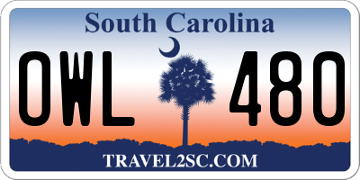 SC license plate OWL480
