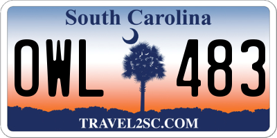 SC license plate OWL483