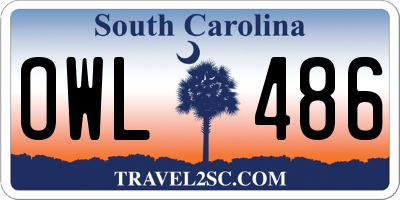 SC license plate OWL486