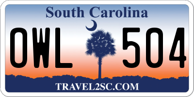 SC license plate OWL504