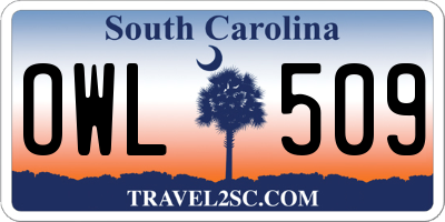SC license plate OWL509